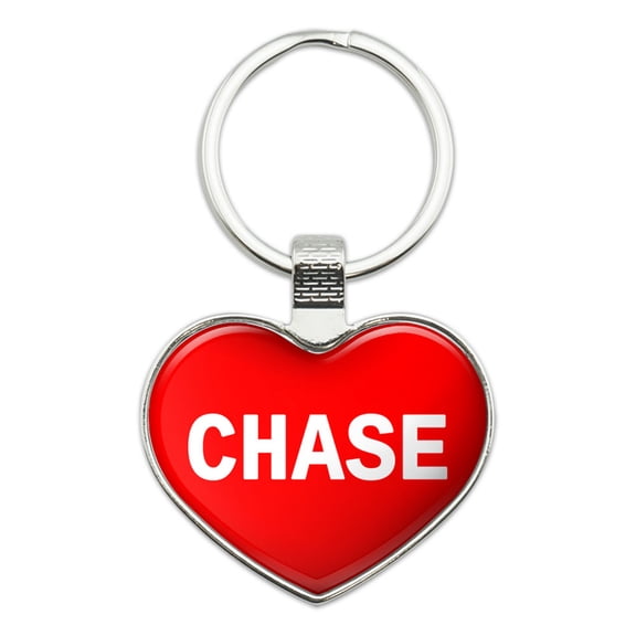 Chase I Love Name Heart Metal Key Chain