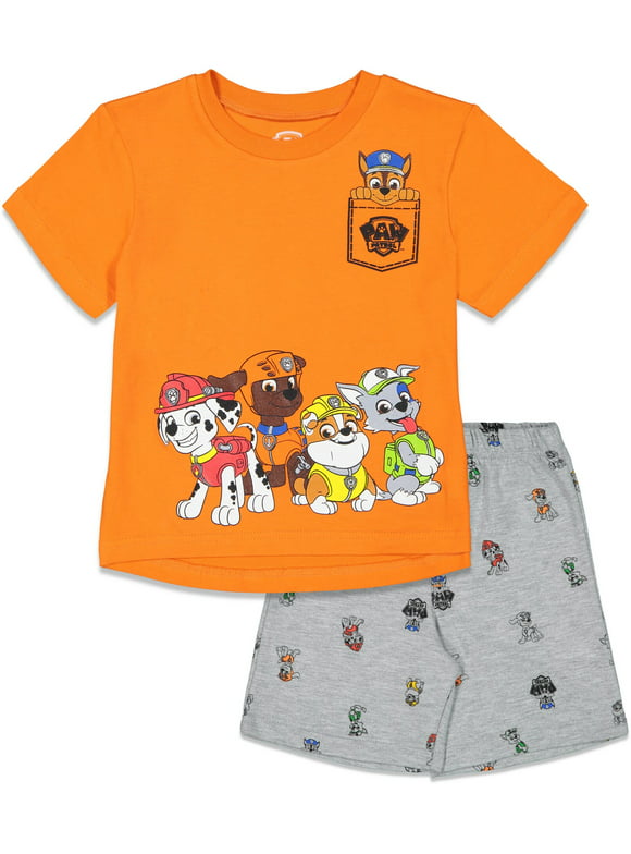 Chase Marshall Rubble T-Shirt and Bike Shorts French TerryShorts Outfit Set Toddler to Big Kid