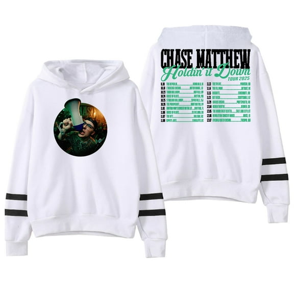 Chase Matthew Holdin' It Down Tour 2025 Hoodie Pocketless Parallel Bars Sleeve Women Men Hooded Sweatshirt