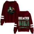thumbnail image 1 of Chase Matthew Holdin' It Down Tour 2025 Hoodie Unisex Pocketless Double Bar Sleeve Sweatshirt,XL,Red, 1 of 2