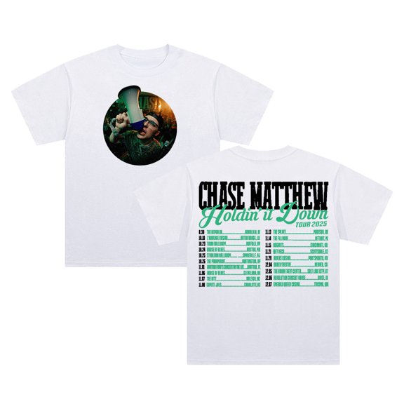 Chase Matthew Holdin' It Down Tour 2025 T-shirt Crewneck Short Sleeve Streetwear Women Men Cotton Tee