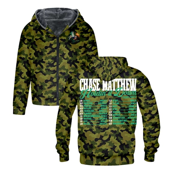 Chase Matthew Holdin' It Down Tour 2025 Zipper Hoodie Long Sleeve Jacket Parkas Women Men Winter Coat