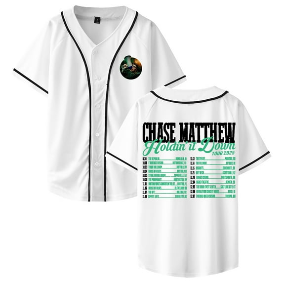 Chase Matthew Holdin' It Down Tour Baseball Jersey Short Sleeve Button-up Shirts Women Men Streetwear Tops