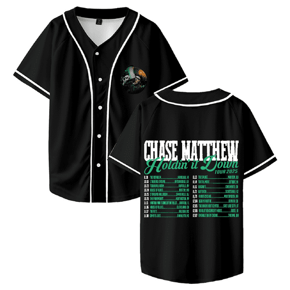 Chase Matthew Holdin' It Down Tour Baseball Jersey Streetwear Summer T shirt