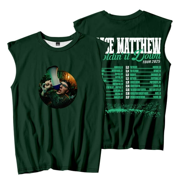 Chase Matthew Holdin' It Down Tour Sleeveless T-Shirts Women Men Fashion Tank Tops