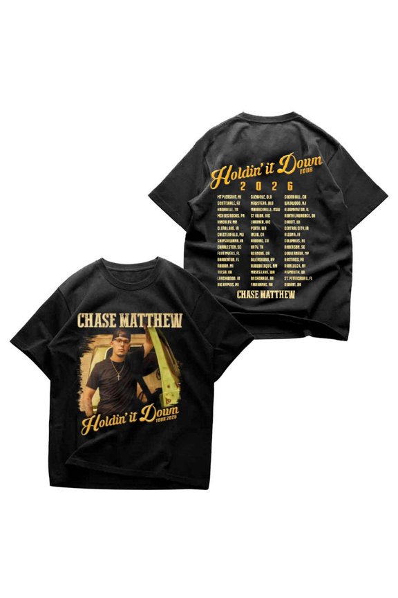 Chase Matthew Holdin' it Down Tour 2026 T-Shirt, Unisex Cotton Tee