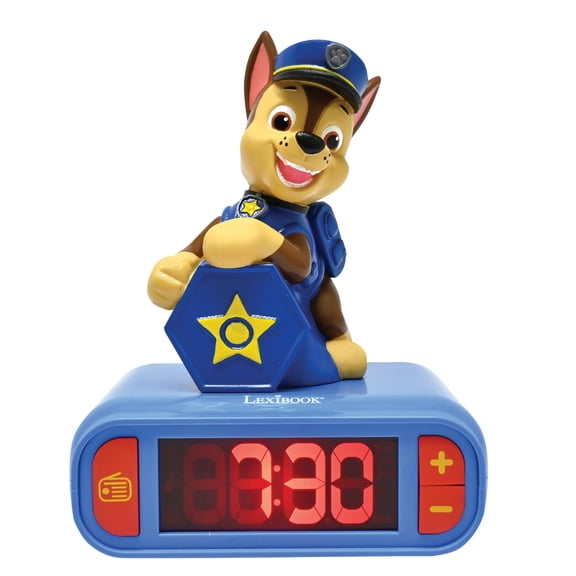 Lexibook, Paw Patrol, Sound and Melody Night Light Alarm Clock, Backlit LCD Screen, Illuminated, Snooze