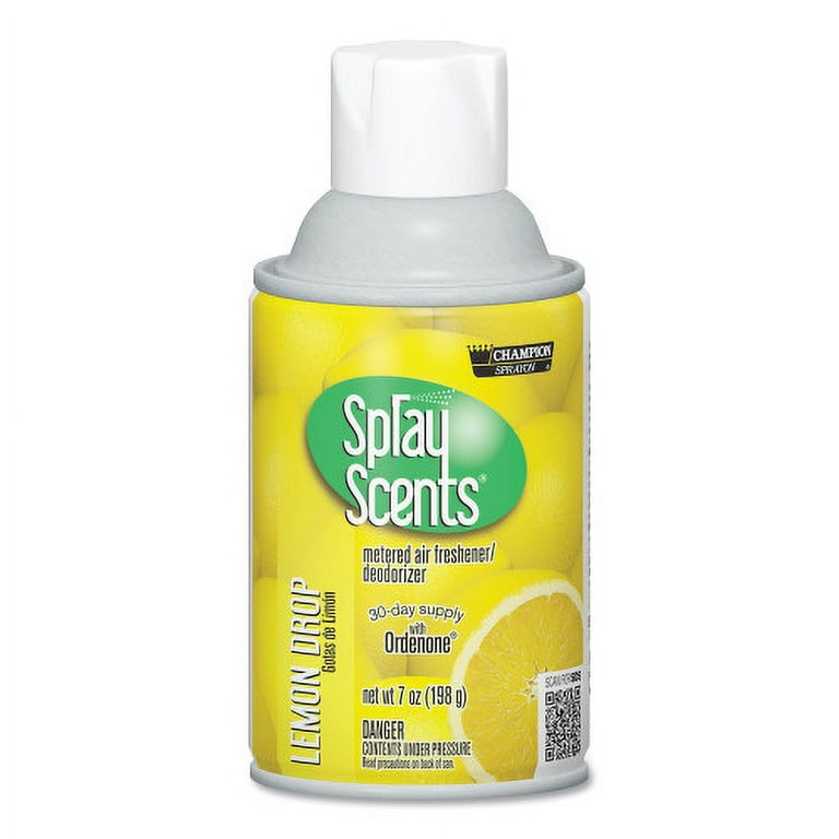 Champion Sprayon SPRAYScents Metered Air Freshener Refill, Lemon, 7 oz Aerosol, Spray 12/Carton Champion Sprayon SPRAYScents Metered Air Freshener Refill, Lemon, 7 oz Aerosol, Spray 12/Carton