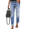 thumbnail image 1 of Chase Secret Jeans for Women Patch Ripped High Rise Distressed Jeans Hole Denim Pants, 1 of 6