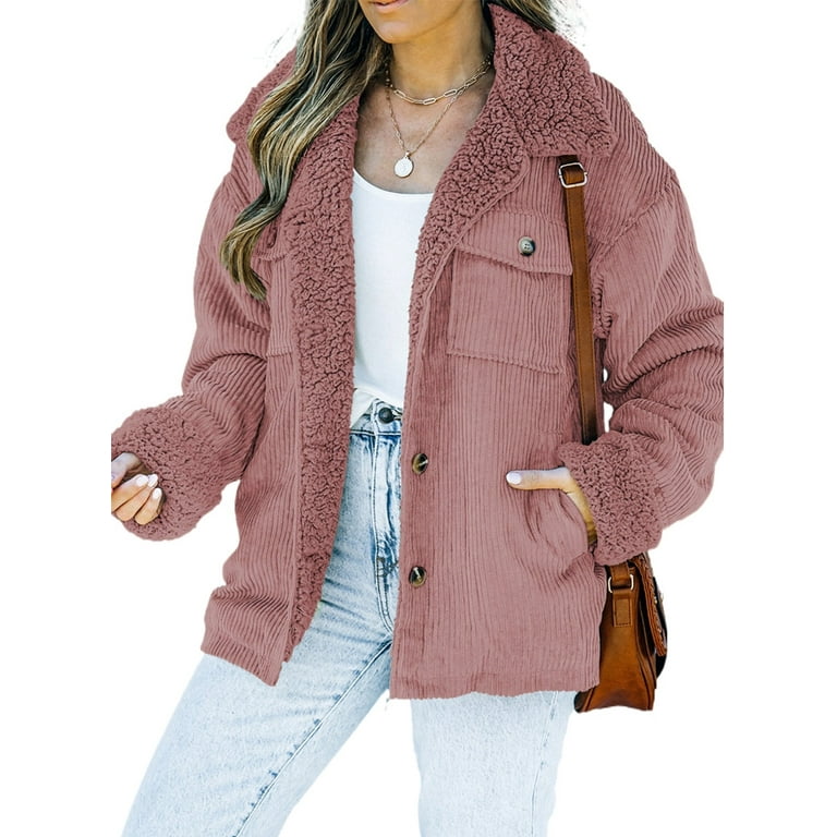 Corduroy fleece jacket women's new arrivals