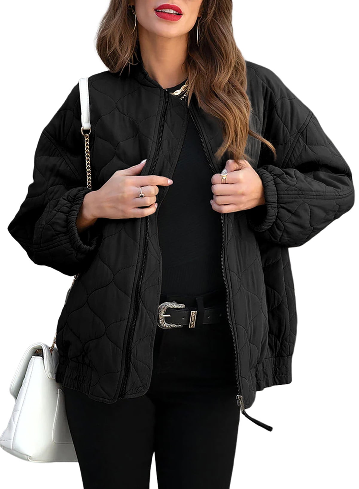 Chase Secret Puffer Jacket for Women Long Sleeve Lightweight Quilted