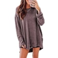 thumbnail image 1 of Chase Secret Women Crewneck Tops Waffle Knit Long Sleeve Shirts Casual Loose Solid Color Tunic Tops Lightweight Pullover, 1 of 5
