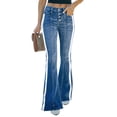 thumbnail image 1 of Chase Secret Jeans for Women High Waist Stretch Button Fly Bell Bottoms Jeans Flare Denim Pants Size 14, 1 of 5