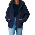 thumbnail image 1 of SHEWIN Womens Puffer Jacket Winter Warm Drawstring Hooded Cropped Coat with Pockets Plus Size Petite, 1 of 7
