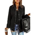 Chase Secret Womens Denim Jacket Casual Long Boyfriend Distresse Jean
