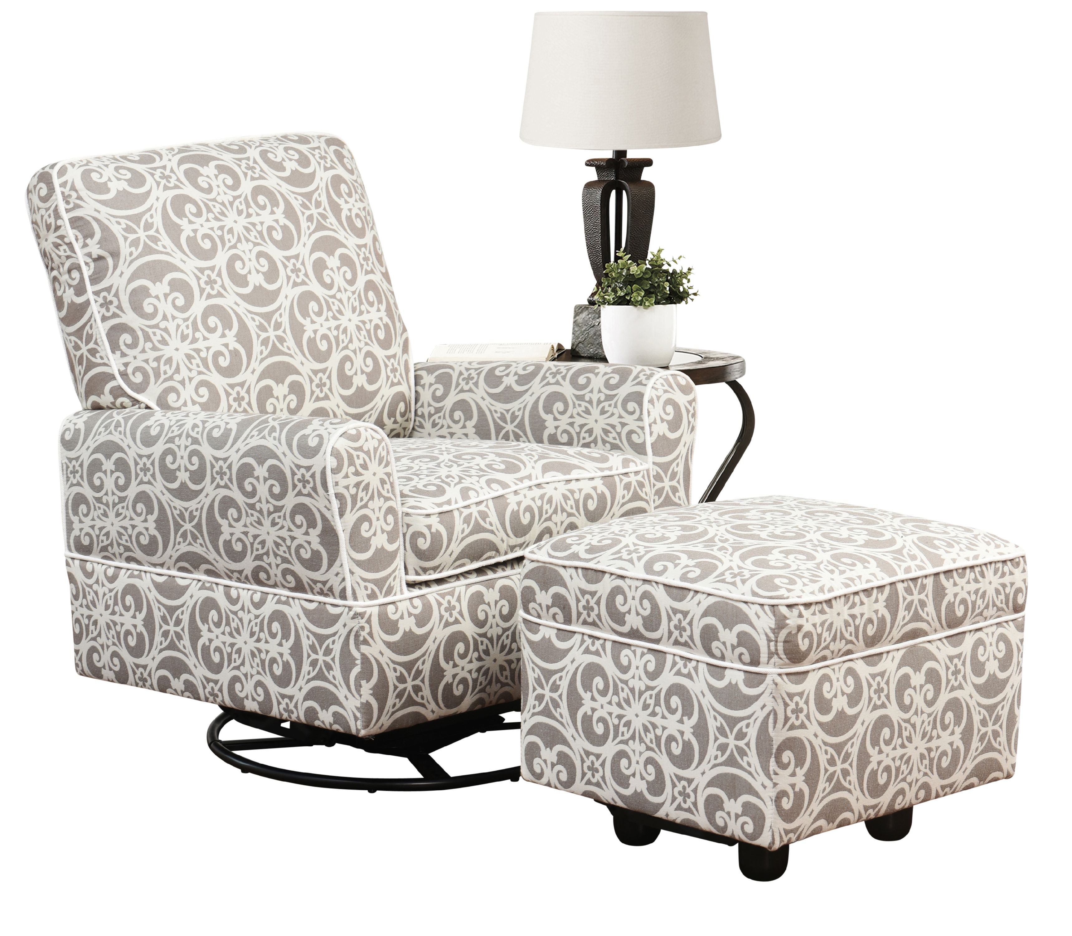 Chase Swivel Glider Chair and Gliding Ottoman - image 1 of 4
