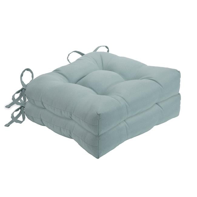 Ice Blue Contemporary Tufted Dining Chair Cushions - Set of 2