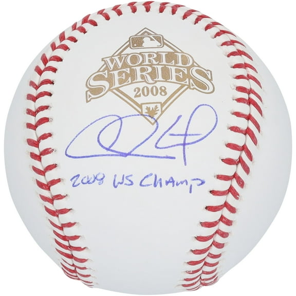 Chase Utley Philadelphia Phillies Autographed 2008 World Series Logo Baseball with "2008 WS Champs" Inscription - Fanatics Authentic Certified