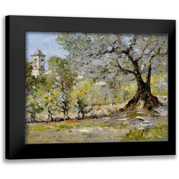 Chase, William Merritt 14x12 Black Modern Framed Museum Art Print Titled - Olive Trees In Florence