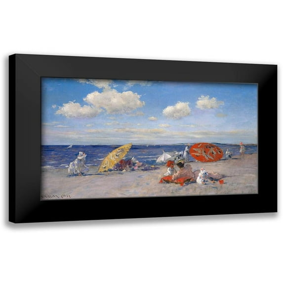Chase, William Merritt 18x12 Black Modern Framed Museum Art Print Titled - At the Seaside