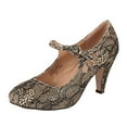 thumbnail image 1 of Chase and Chloe Kimmy-21 Gold Lace Mary Jane Rounded Toe Kitten Heeled Pumps (Gold Lace, 6), 1 of 2