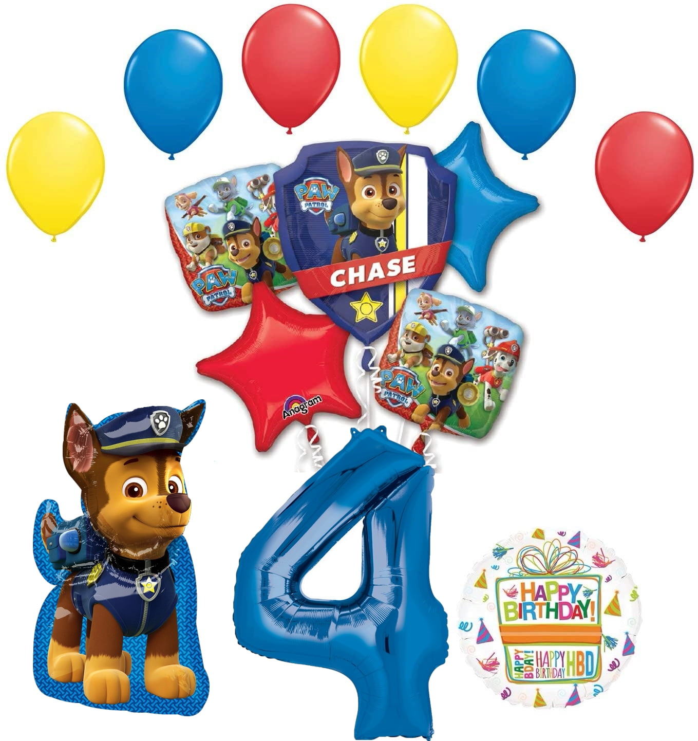 Chase and Friends 4th Birthday 14 pc Balloon Bouquet Decorations