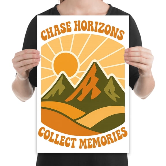 Chase horizons, 13x19 poster, glossy archival print, retro travel decor, home office van