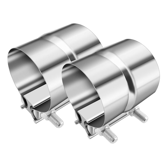 Chasenew 2PCS 2.25 Inch Exhaust Clamps,Stainless Steel 2 1/4 Exhaust Clamp Band Clamp,Universal Muffler Clamps Automotive Tools for Connecting Pipes,Mufflers,Catalytic Converters (2.25in)