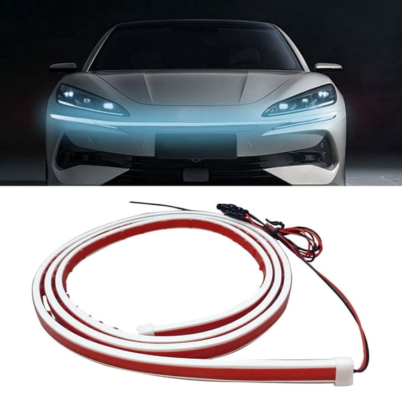 Chasenew 71 Inch Exterior Car LED Hood Light Strip, 12V Dynamic Scan Start Up Daytime Running Light Strip, Waterproof Car LED Strip Light Flexible DRL Hoodbeam Lights Strips Kit for Cars Trucks SUVs