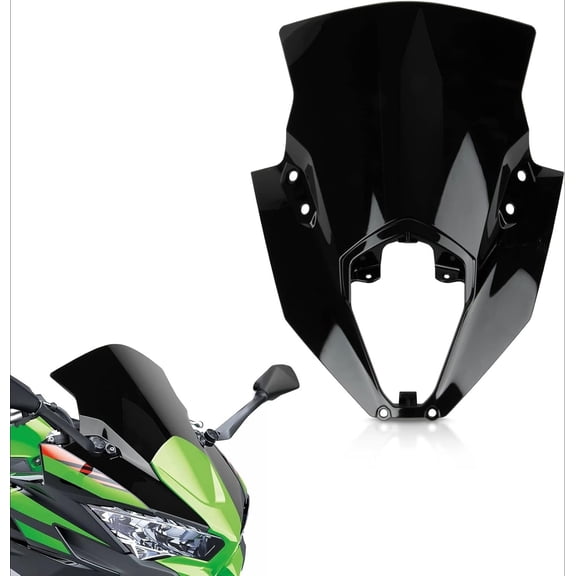 Chasenew Black Motorcycle Windshield Windscreen, Compatible with Kawasaki Ninja 650 ER6F 2020-2025, Premium ABS Plastic Wind Deflector Protector Fairing for Riding Safety & Comfort