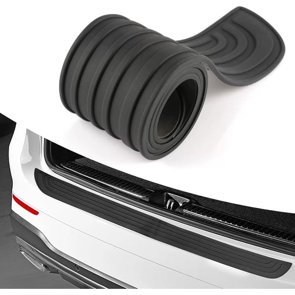 Chasenew Car Rear Bumper Protector, 41inch x3.5inch Rear Bumper Protector, Car Rear Bumper Edge Guards, Trunk Anti-Collision Sticker, Rubber Anti-Scratch Automotive Exterior Accessories (Black)