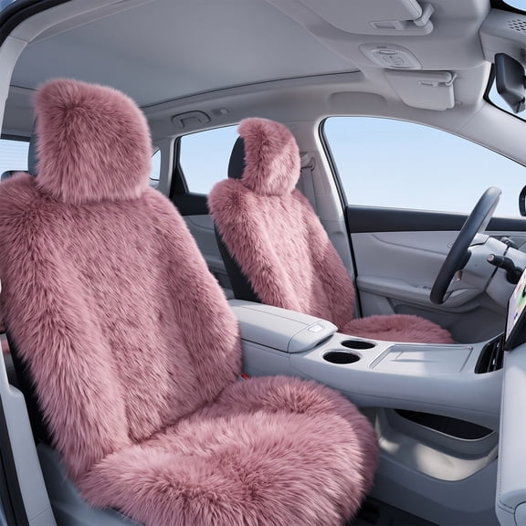 Chasenew Car Seat Cover, Faux Sheepskin Soft Plush Synthetic Fur, Universal Fit for Cars SUVs Trucks, 1 Pack Front Seat Cushion