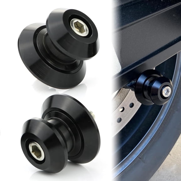 Chasenew M8 X1.25 Universal Motorcycle Swing Arm Spools Swing Arm Stand Screw Fit for GSX-R600/750/1000 SV CBR600RR/1000RR Z650/Z900/ZX-6R/ZX-10R Ninja400 (Black)