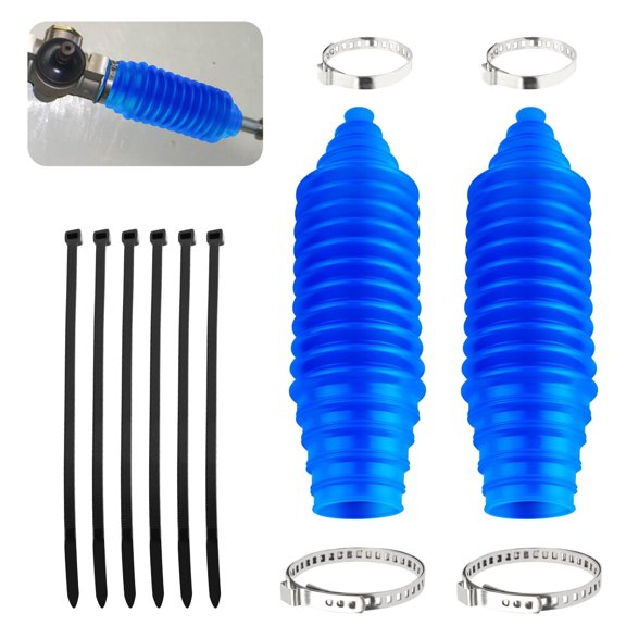Chasenew Tie Rod Boot Kit with Pinion Bellow Cable Ties and Clamps,Waterproof & Dustproof Rack and Pinion Boot for Steering System Protection,Silicone Inner Tie Rod Boot Car Accessories (Blue)