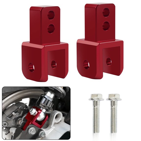 Chasenew Universal M8 8mm Rear Shock Extender Absorbers Riser Heightening Adapter High Damping Device Thicken Pad Chassis Extender Taper Riser with Screws (Red)