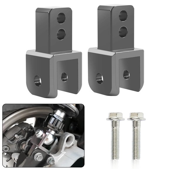 Chasenew Universal M8 8mm Rear Shock Extender Absorbers Riser Heightening Adapter High Damping Device Thicken Pad Chassis Extender Taper Riser with Screws (Titanium)