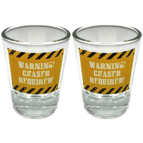 Chaser Required - 2oz Novelty Shot Glass - 2 Piece Set