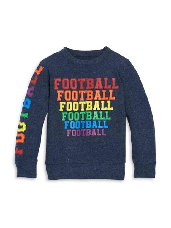 Sweatshirt Kid 3 Blue Football Graphic Print Long Sleeve Pullover JDM1644