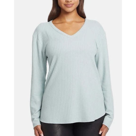 Chaser Waffle V-Neck Long Sleeve Tee, Women's XXL