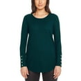 thumbnail image 1 of Chaser Womens Long Sleeve Waffle Thermal Tunic Sweater Top, 1 of 1