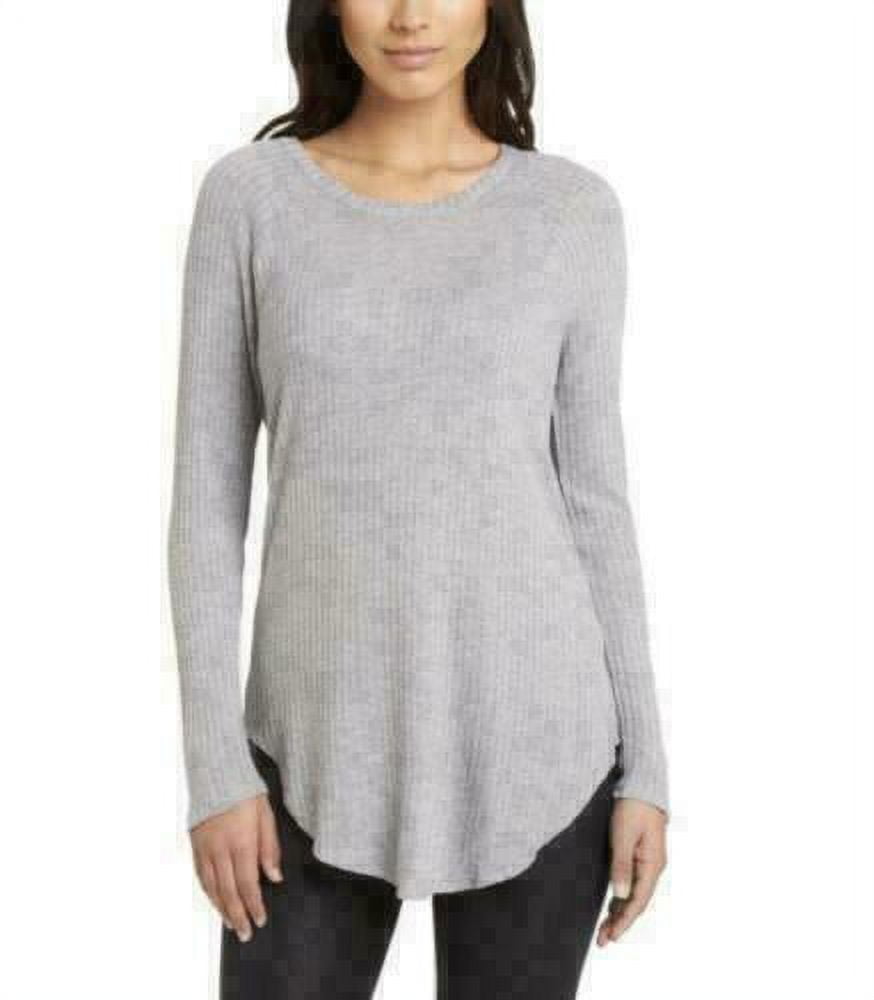 Chaser Womens Long Sleeve Waffle Thermal Tunic Sweater Top