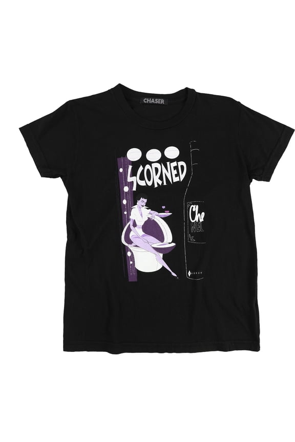 Womens Scorned Chenel Graphic T-Shirt, Black, Large