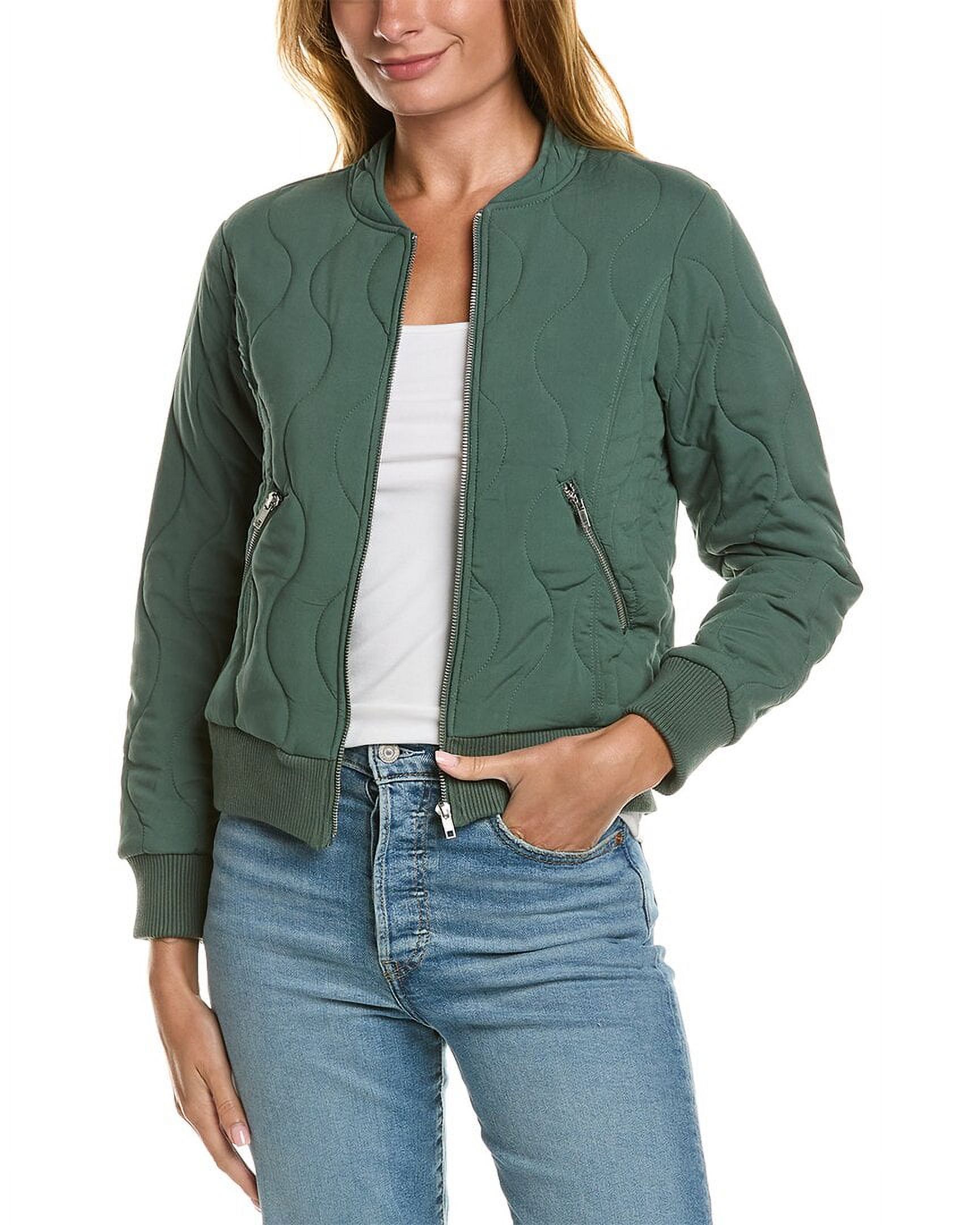 Chaser womens Quilted Bomber Jacket, XS, Green