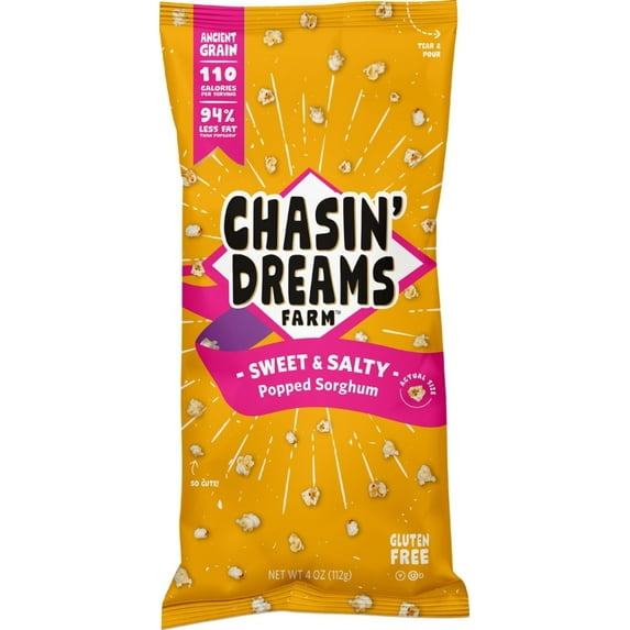 Chasin Dreams Farm: Sweet & Salty Popped Sorghum, 4 Oz