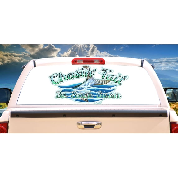 Chasin Tail Rear Window Graphic | HD Truck & Car Back Window Graphic SignMission