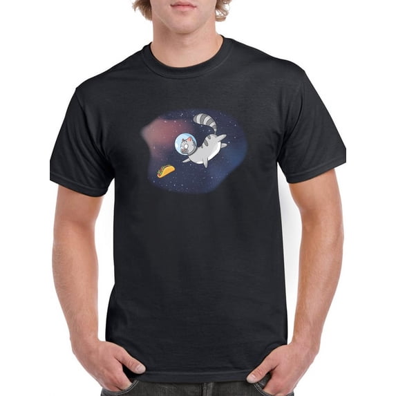 Chasing A Taco In Space T-Shirt Men -Smartprints Designs, Male 3X-Large