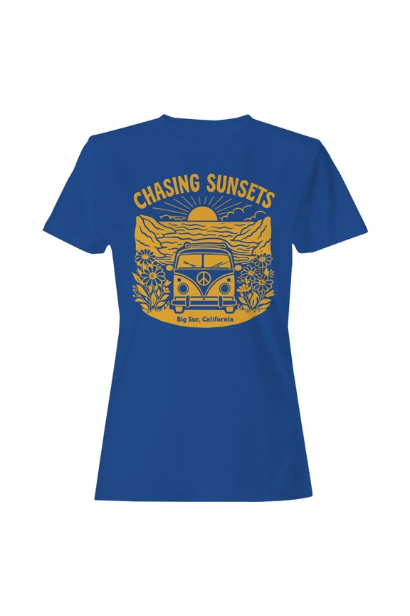 Chasing California Sunsets Women's Royal Blue T-shirt