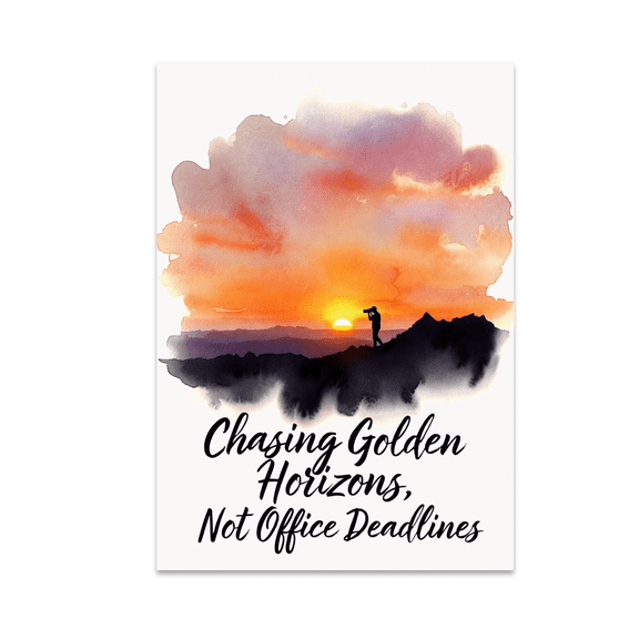 Chasing Golden Horizons Wall Art - Travel Photography Enthusiast - 13x19 Poster Print