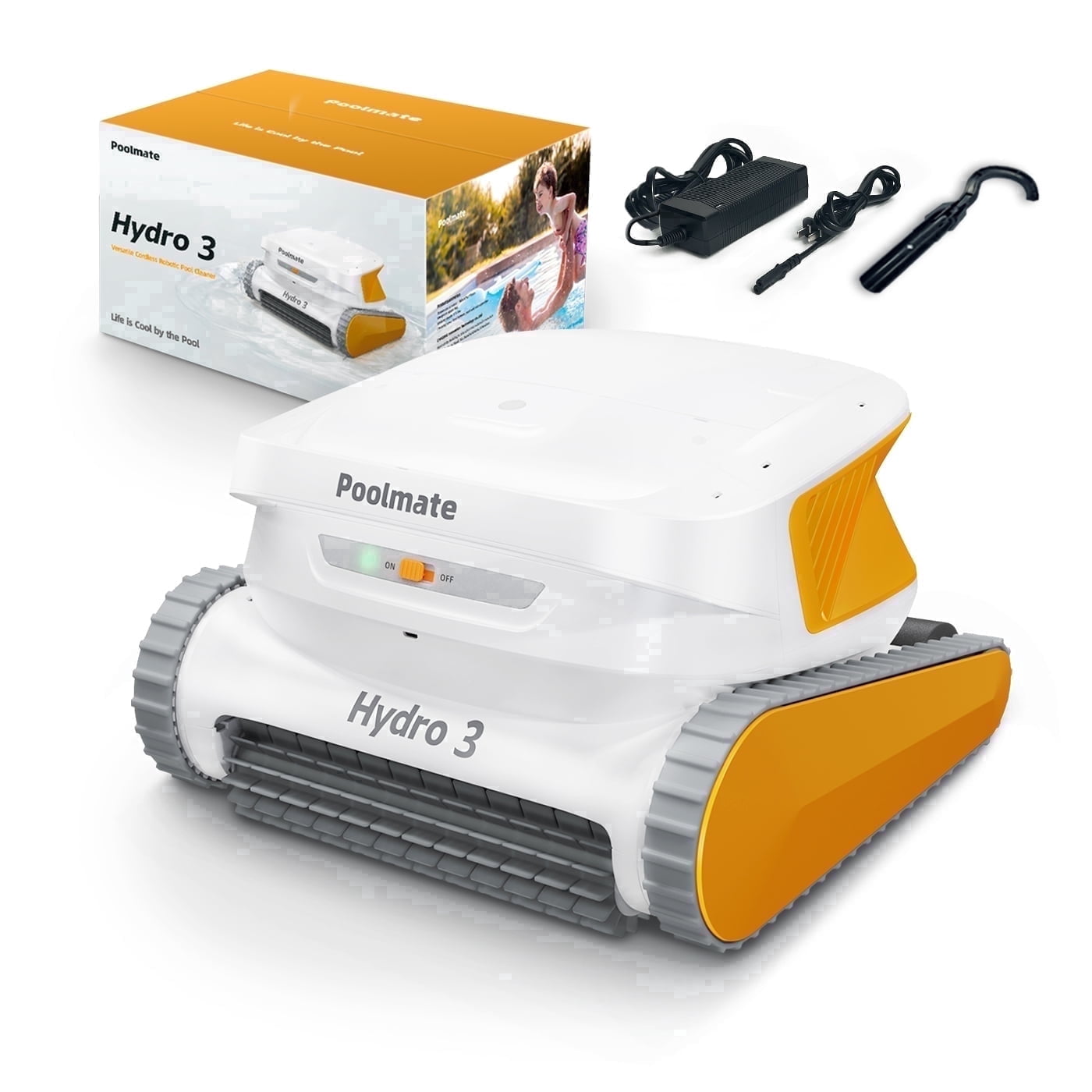 Chasing Hydro 3 Cordless Robotic Pool Cleaner,Wall Climbing Function, 200mins Runtime, 2 Brushless Motor + 4.1L Filter Basket Ideal for Inground Aboveground Pools