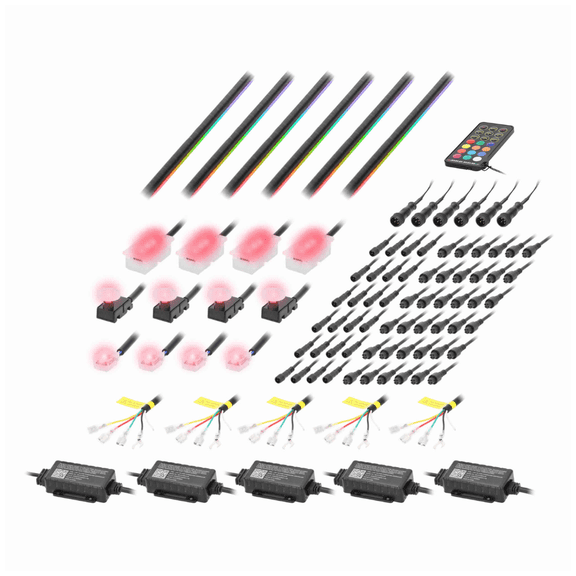 Heise HE-AMB-CAR 18-Piece Complete Chasing Interior Ambient LED Lighting Kit